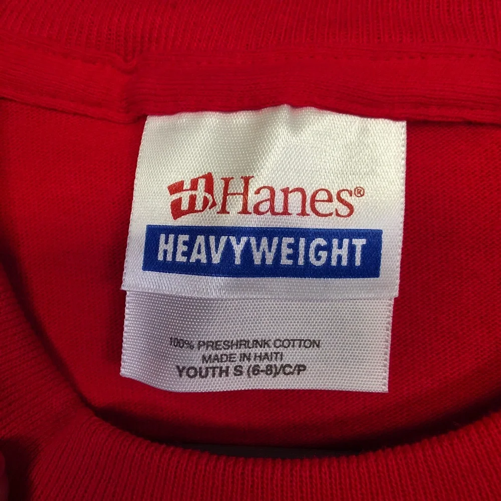 YMCA Shirt Youth S‎ Red Hanes Heavyweight Preshrunk Basketball Sport Graphic Tee